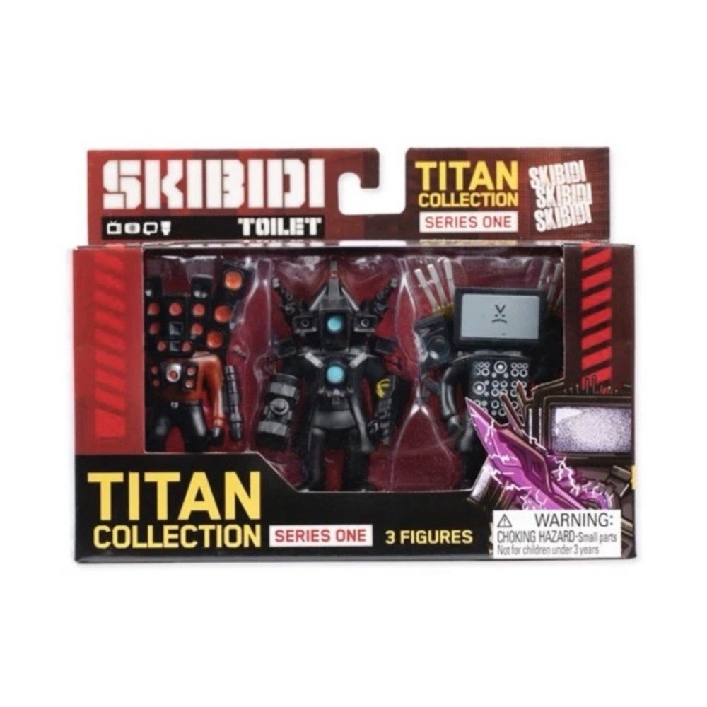 SKIBIDI TOILET Titan Collection 3 Pack SPEAKERMAN CAMERAMAN TV Man NEW, !